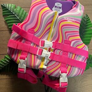 Speedo Yellow and Pink Kids' Life Vest